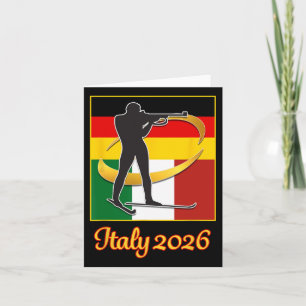 Cartão Itália 2026 Biatlo Japão Itália Bandeiras 2026 Inv