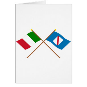Cartão Italia e bandeiras cruzadas Campania