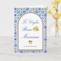 Italian Mom I Love You Mamma Mother’s Day Card