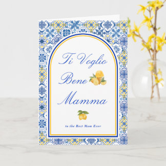 Cartão Italian Mom I Love You Mamma Mother’s Day Card