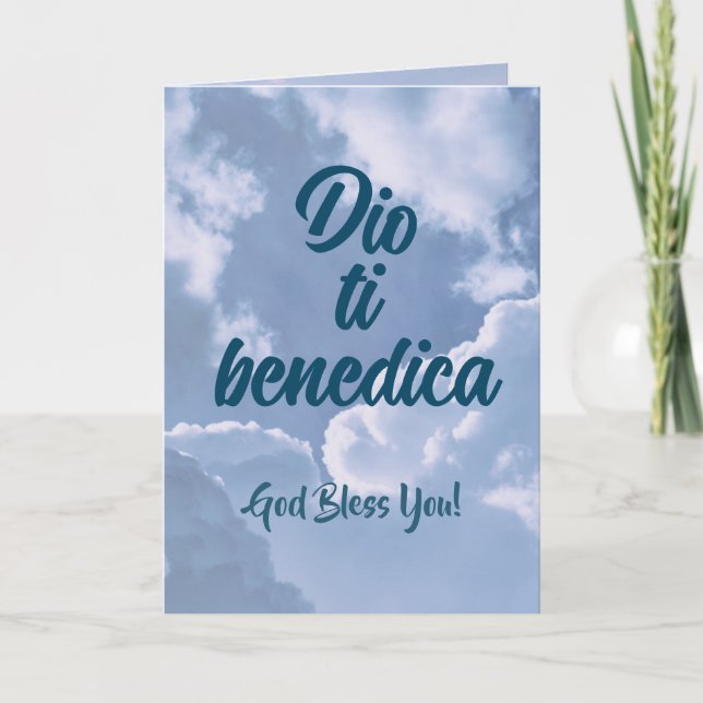 Cartão Italian "Thank You" Religious Card / God Bless You (Frente)