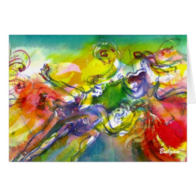 Cartão ITALIANO CARNIVAL / Dança,Música,Teatro (Frente Horizontal)