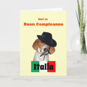 Cartão italiano engraçado do cão de Charley do
