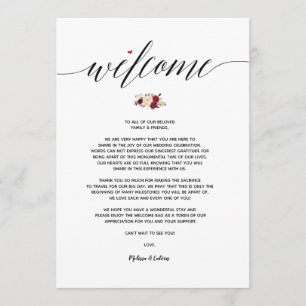 Cartão Itinerário de Boas-vindas ao Casamento Mode