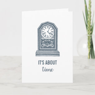 Cartão It's About Time Vintage Clock