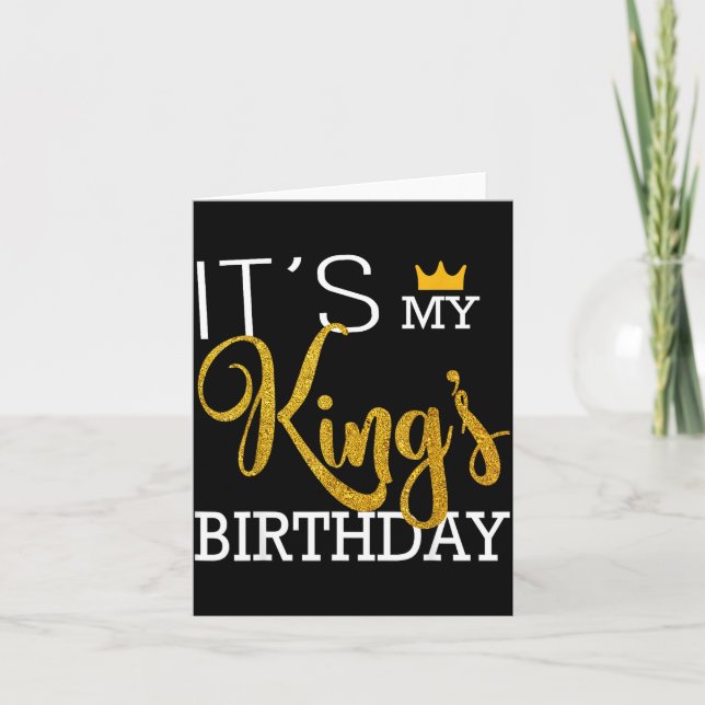 Cartão It's King's Birthday Couples Matching Illustration (Frente)