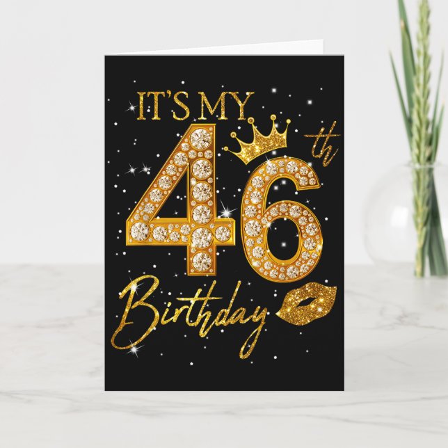 Cartão Its My 46th Birthday Crown 46 Years Old 46th Birth (Frente)