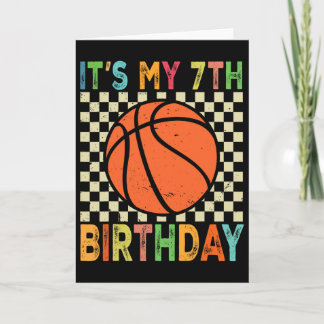 Cartão It's My 7th Birthday Sketll 7 Year Old Player Love