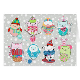 Cartão Itty Bitty Knitting Committee Card 5 x 7