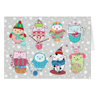 Cartão Itty Bitty Knitting Committee Card 5 x 7