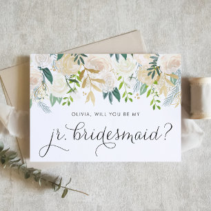 Cartão Ivory Peonies Glitter Você Será Minha Mãe De Bride
