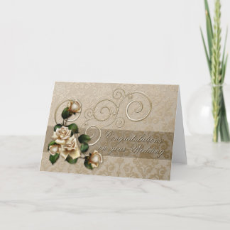Cartão Ivory Rosa Wedding