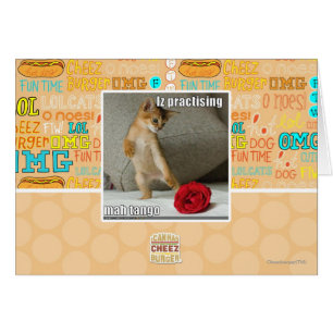 Cartão Iz que pratica o tango do mah