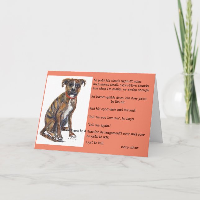 Cartão Izzy e Mary Oliver adoram poema (Frente)