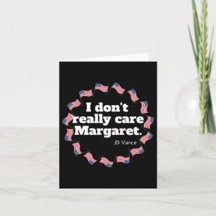 Cartão J.d. Vance "Não me importo com Margaret" Intervie