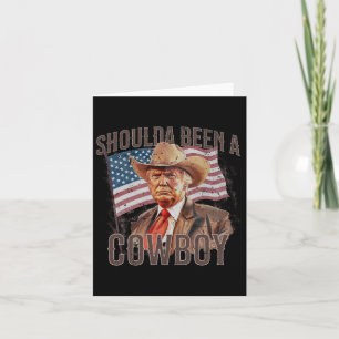 Cartão Já Foi Um Cowboy Trump 2024 4 De Julho Bandeira Do