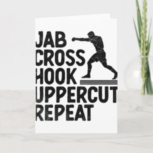 Cartão Jab Cruz Gancho Uppercut Repetir Boxeador Esportes