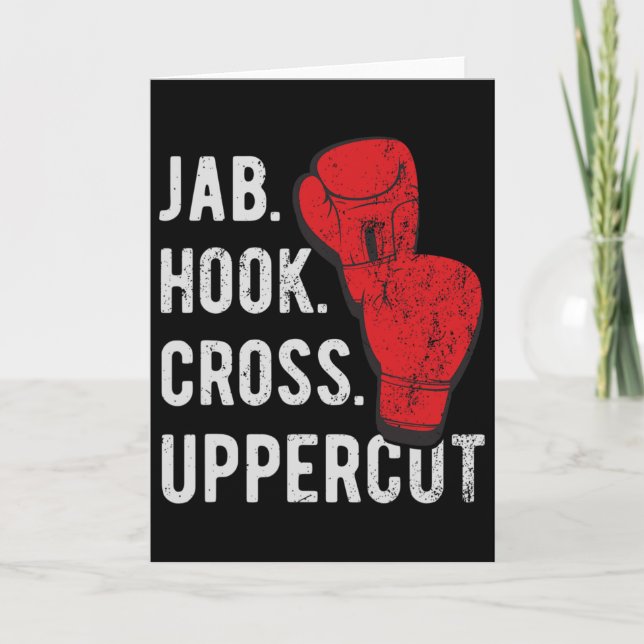 Cartão Jab, Hook, Cross, Uppercut - Kickboxing e Boxe (Frente)