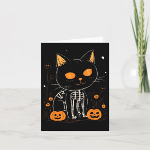 Cartão Jack O Lantern Halloween Spooky Kawaii Skeleton Ca