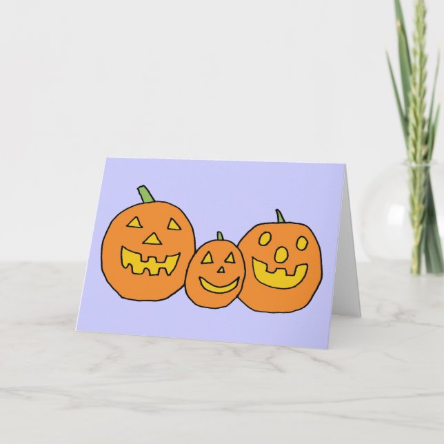 Cartão Jack-o-Lantern Trio (Frente)