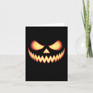 Cartão Jack O Lanterna Assustado Pumpkin Esculpido No Dia