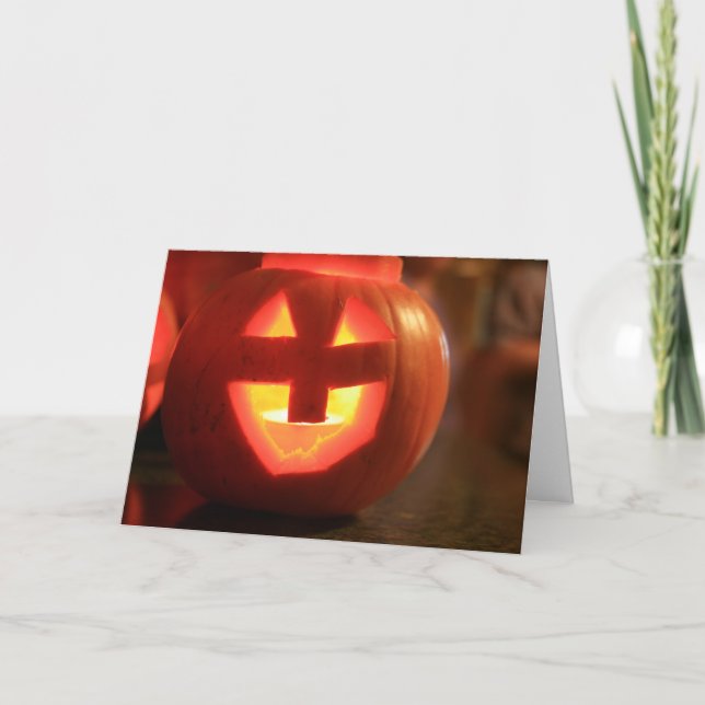 Cartão Jack-O-Lanterna Pumpkin (Frente)