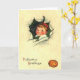 Cartão Jack O Lanterna Pumpkin Black Cat Boy (Yellow Flower)