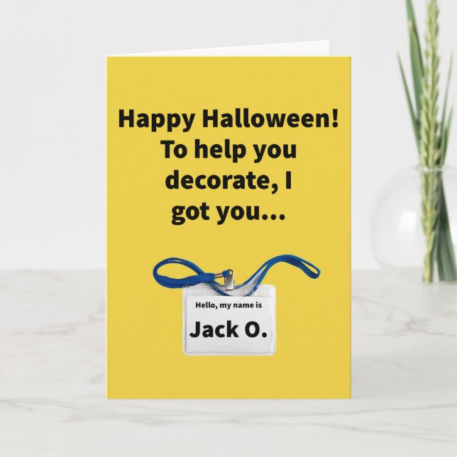 Cartão Jack O. Lanyard - Halloween (Frente)