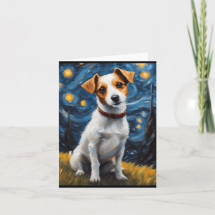 Cartão Jack Russel com Coleira Impressão de Pintura 