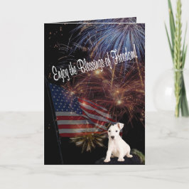 Cartão Jack Russell - Aproveite as Bênçãos da Liberdade