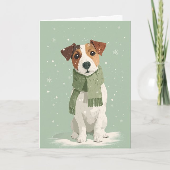 Cartão Jack Russell Holiday Greeting (Frente)