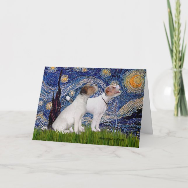 Cartão Jack Russell Pair 4 - Starry Night (Frente)