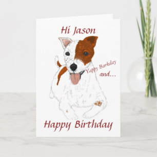 Cartão Jack Russell Terrier adicione nome frente