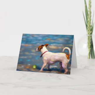 Cartão Jack Russell Terrier Dog Art - Jack na praia