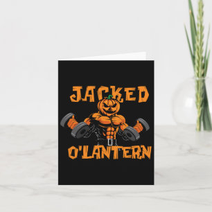 Cartão Jacked O'lantern Halloween Gym Workout Elevando Pu
