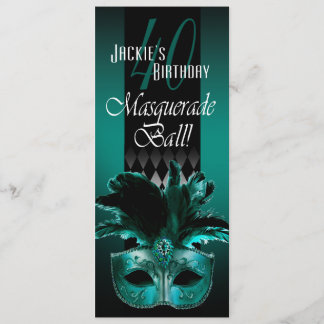 Cartão Jackie UK Teal Black Mascarada