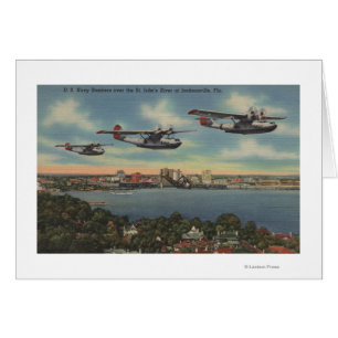 Cartão Jacksonville, FL - Bombardeiros Marinhos sobre Rua