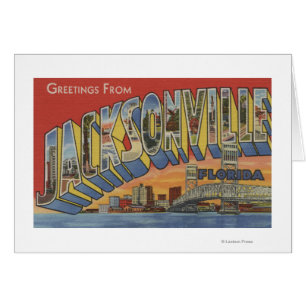 Cartão Jacksonville, Flórida - Cenas com Letras Grandes