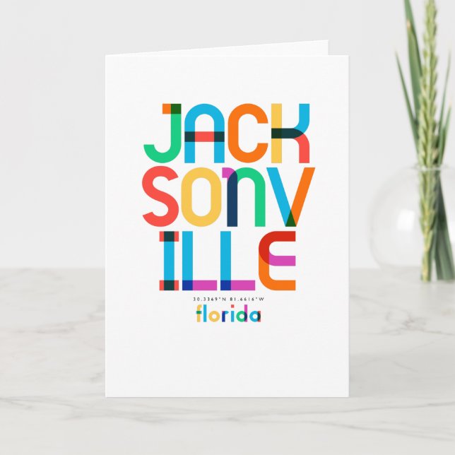 Cartão Jacksonville Florida Meio século, Pop Art, (Frente)