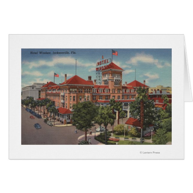 Cartão Jacksonville, Flórida - Vista Exterior do Hotel (Frente Horizontal)