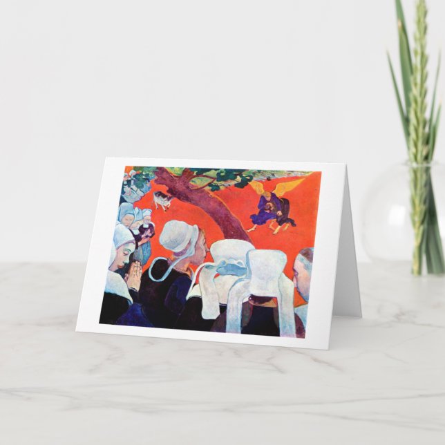 Cartão Jacob Luta com o anjo, Gauguin (Frente)