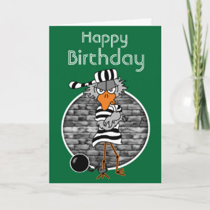 Cartão Jail Bird Birthday Card