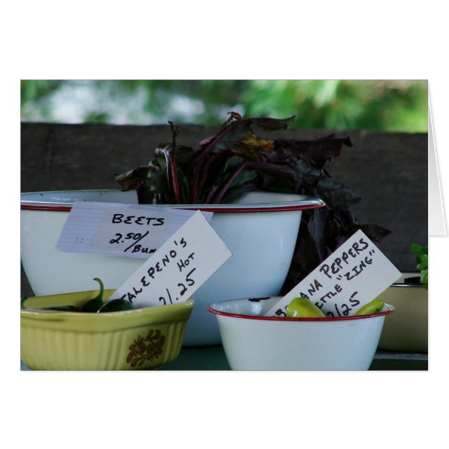 Cartão Jalepenos, Pimentos de Banana e Beterraba (Frente Horizontal)