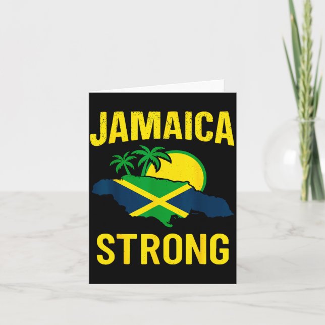 Cartão Jamaica Strong I Love Jamaican Flag Heart Women Me (Frente)