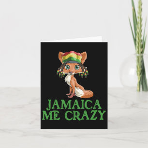 Cartão Jamaican Me Crazy Flag Fox T Shirt Hair Engraçado