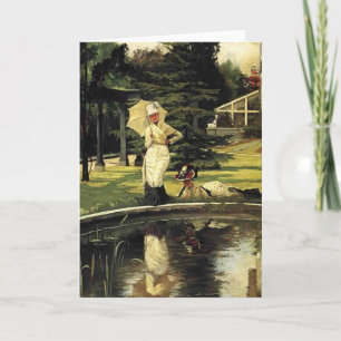 Cartão James Tissot- In an English Garden