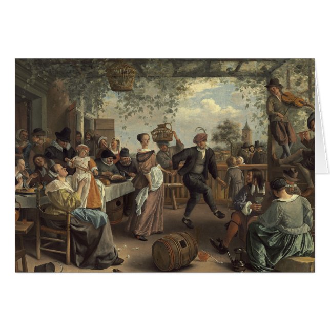 Cartão jan steen o casal dançante (Frente Horizontal)