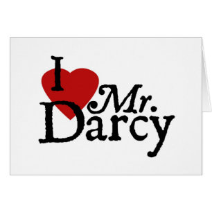 Cartão Jane Austen EU AMO o Sr. Darcy