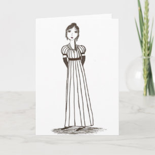 Cartão Jane Austen Inspired striped Dress