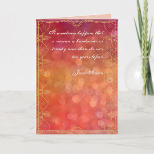 Cartão Jane Austen Quote Birthday Card CUSTOMIZED